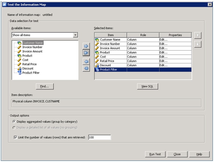 Screen shot of Information Map Studio software.