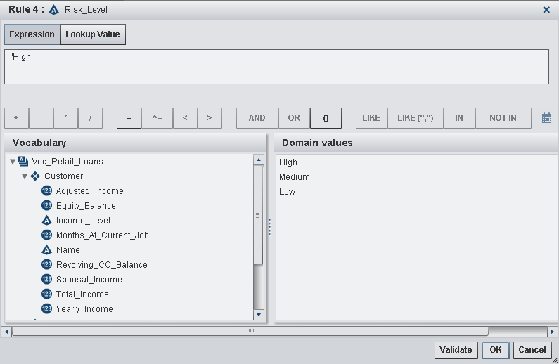 Picture of SAS Business Rules Manager tools.