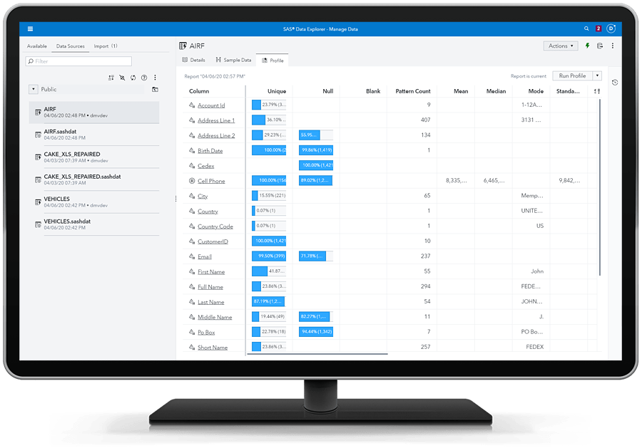 Picture of SAS Master Data Management tools.