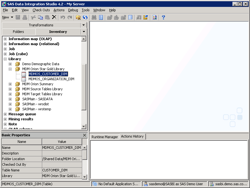 Picture of SAS Data Integration Studio tools.