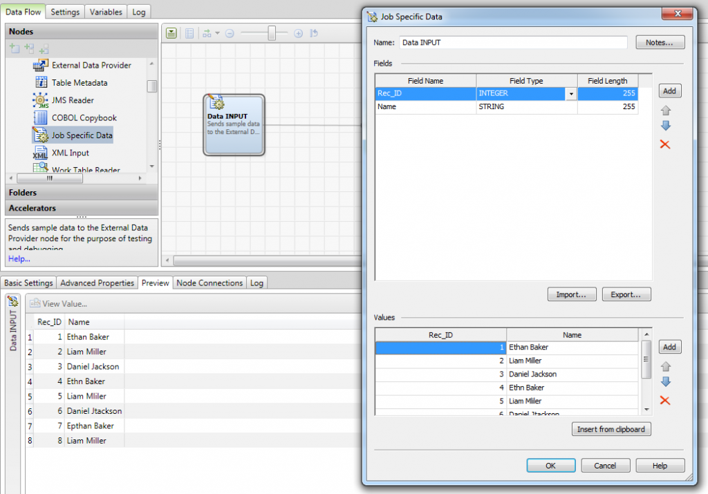 Screen shot of SAS Data Quality software.