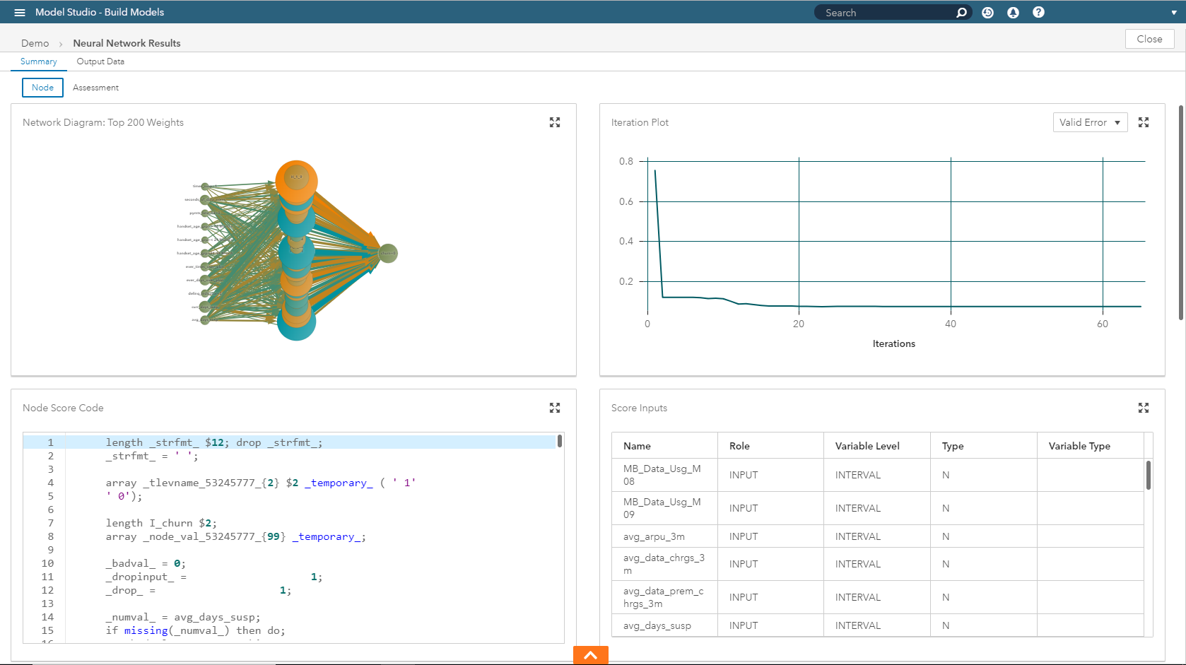 Picture of SAS Visual Data Mining tools.