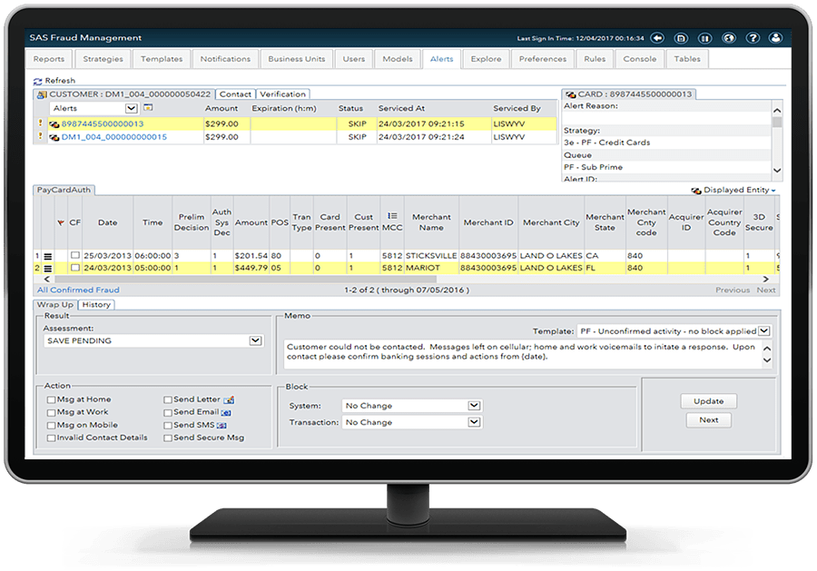 SAS Fraud Framework in action