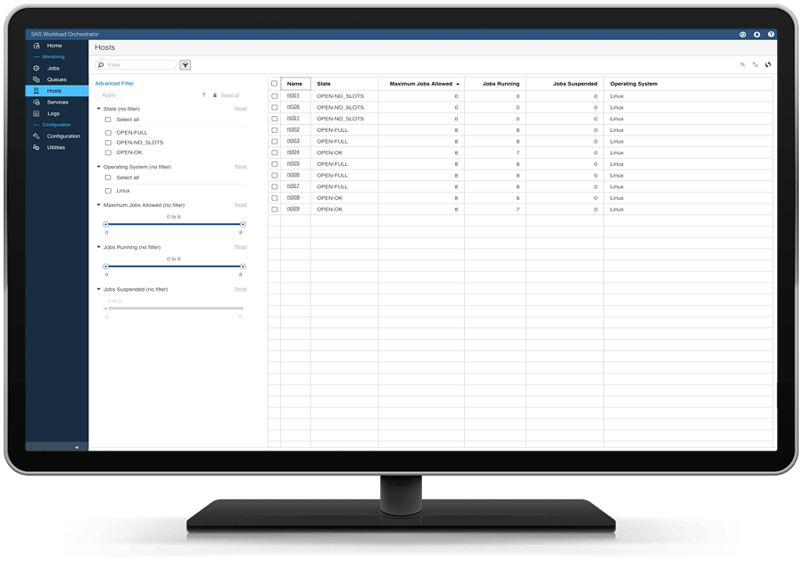 Picture of SAS Grid Manager tools.