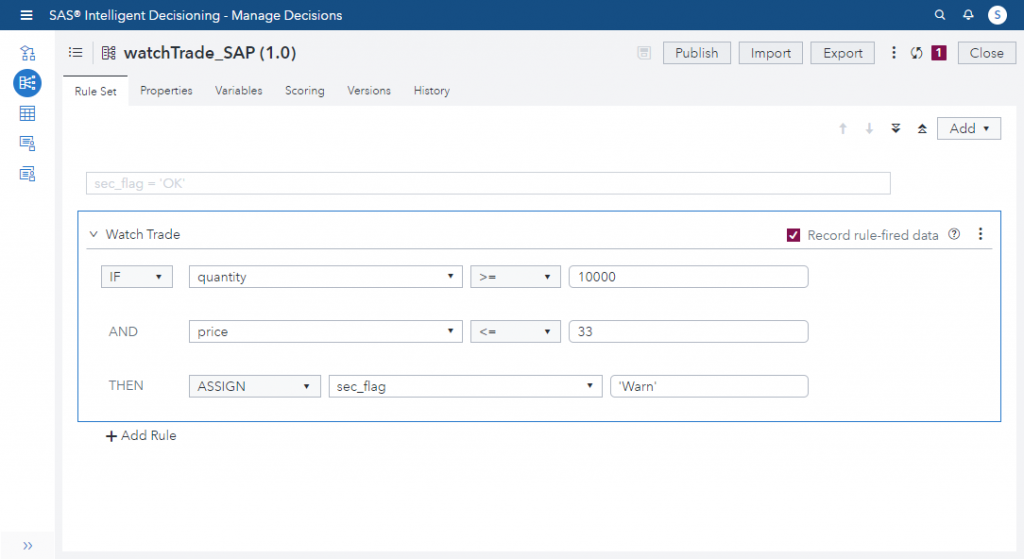 SAS Intelligent Decisioning in action