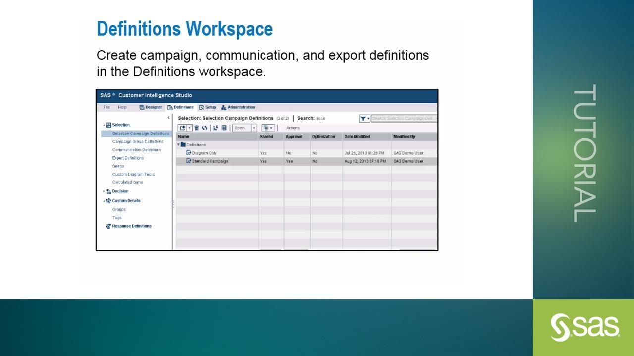Screen shot of SAS Marketing Automation software.