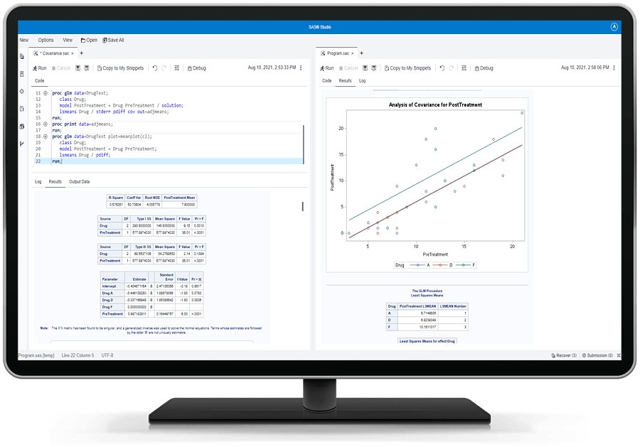 Screen shot of SAS Predictive Analytics software.