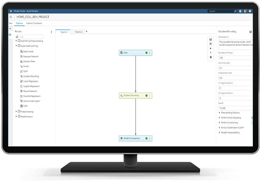 Screen shot of SAS Risk Modeling software.