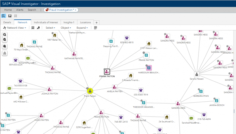 Screen shot of SAS Visual Data Discovery software.