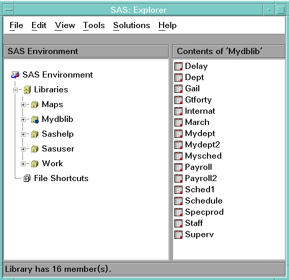 Screen shot of SAS/ACCESS software.