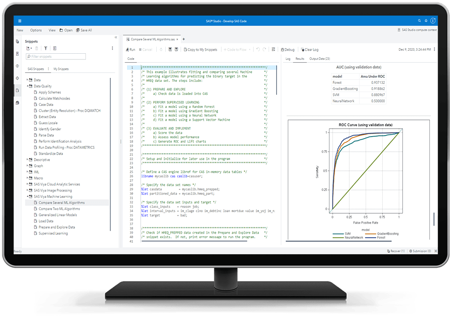 Picture of SAS Data Studio tools.