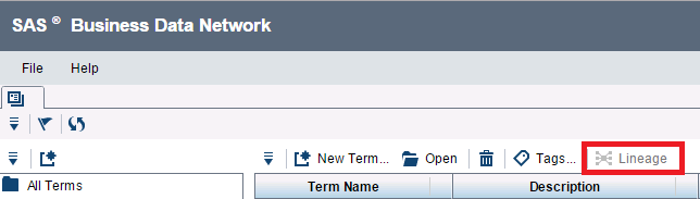 Picture of SAS Lineage tools.