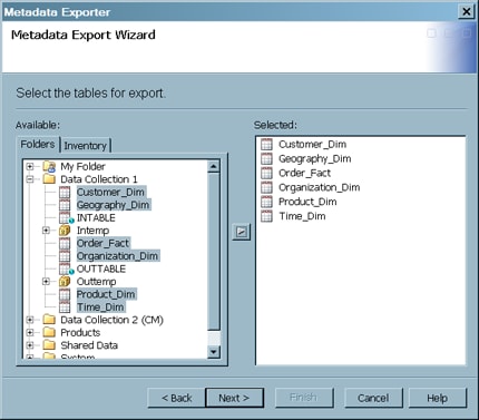 Screen shot of SAS Metadata Bridge software.