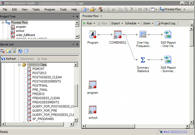 Picture of SAS Data Quality Server tools.