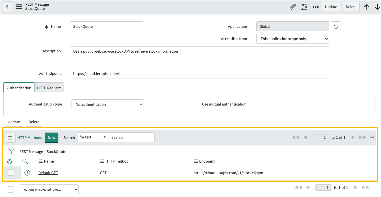 Screen shot of ServiceNow Store software.