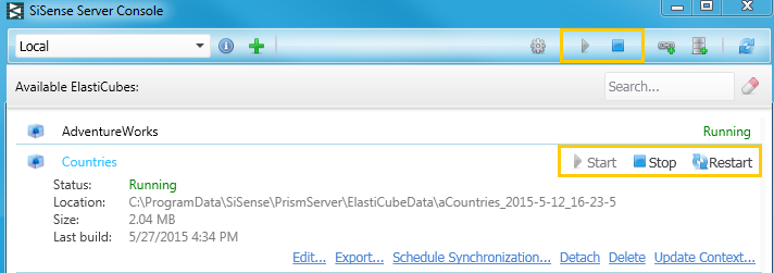 Screen shot of Sisense ElastiCube software.