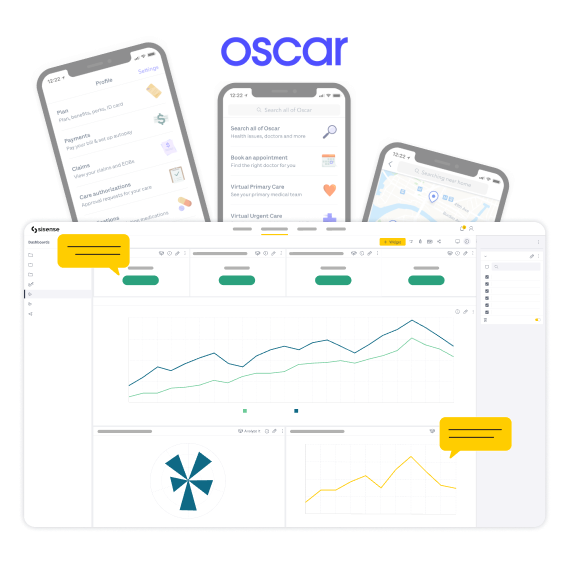 Screen shot of Sisense Healthcare Analytics software.