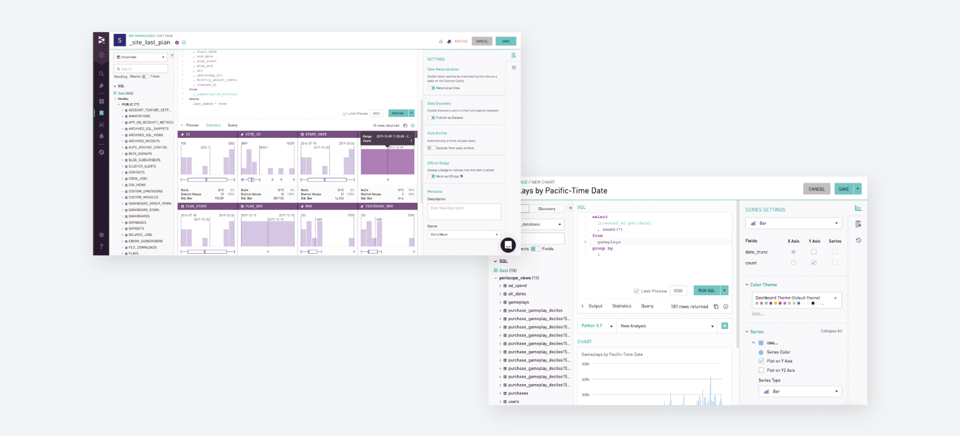 Picture of Sisense Platform tools.