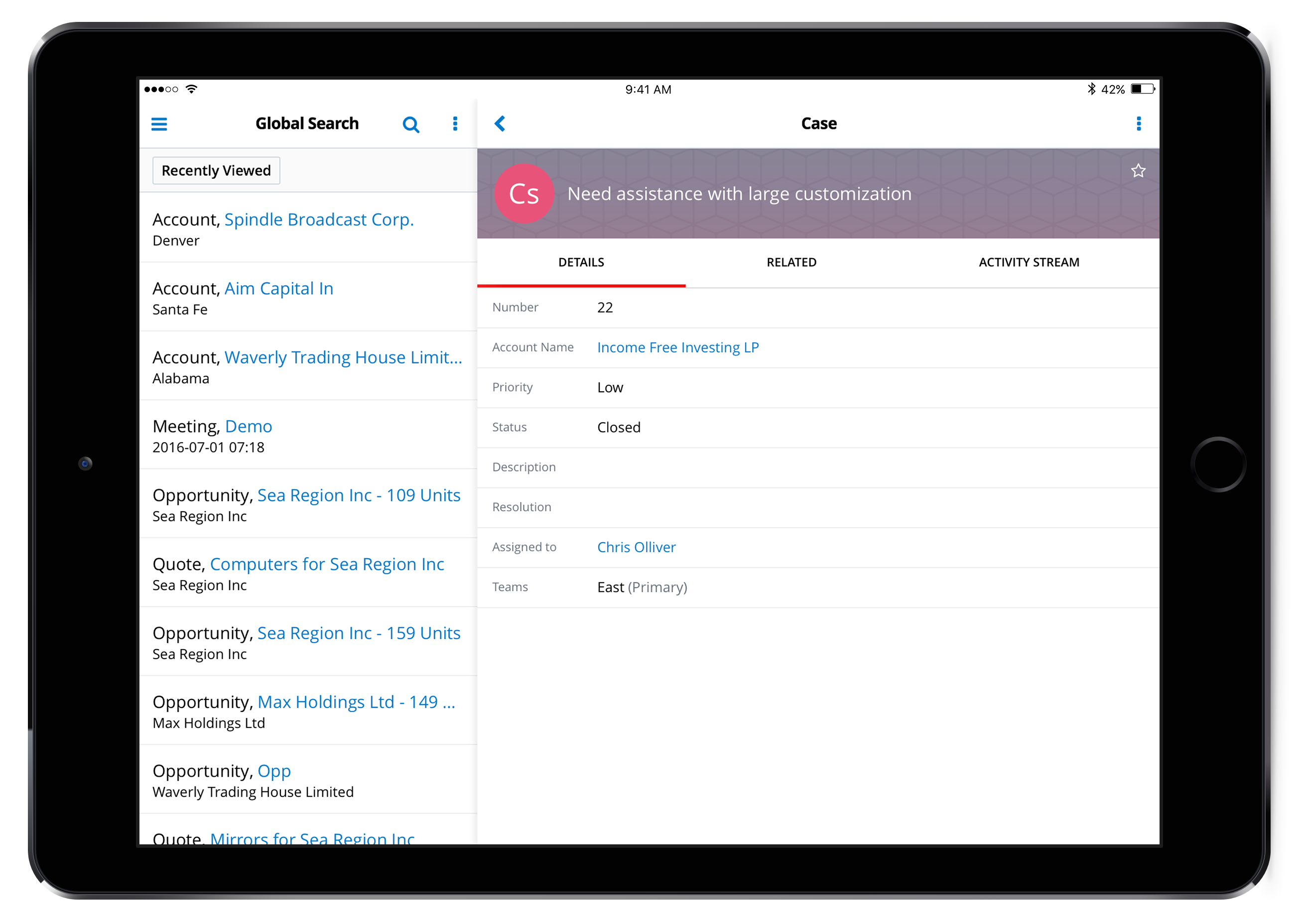 SUGARCRM Platform in action