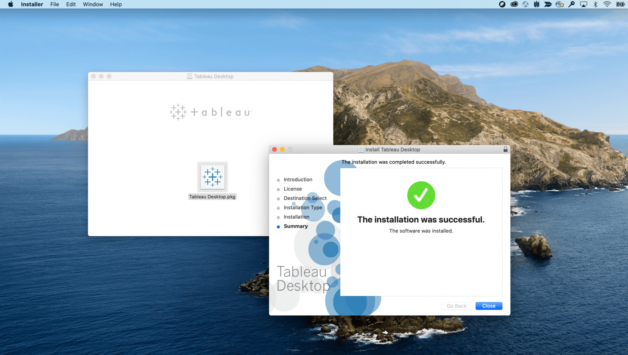 Screen shot of Tableau Desktop software.
