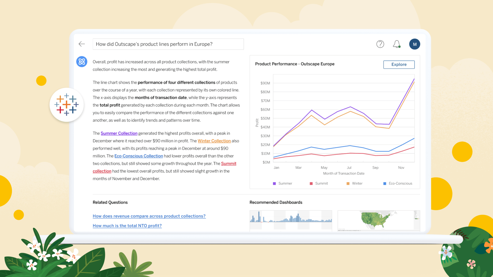 Screen shot of Tableau GPT software.