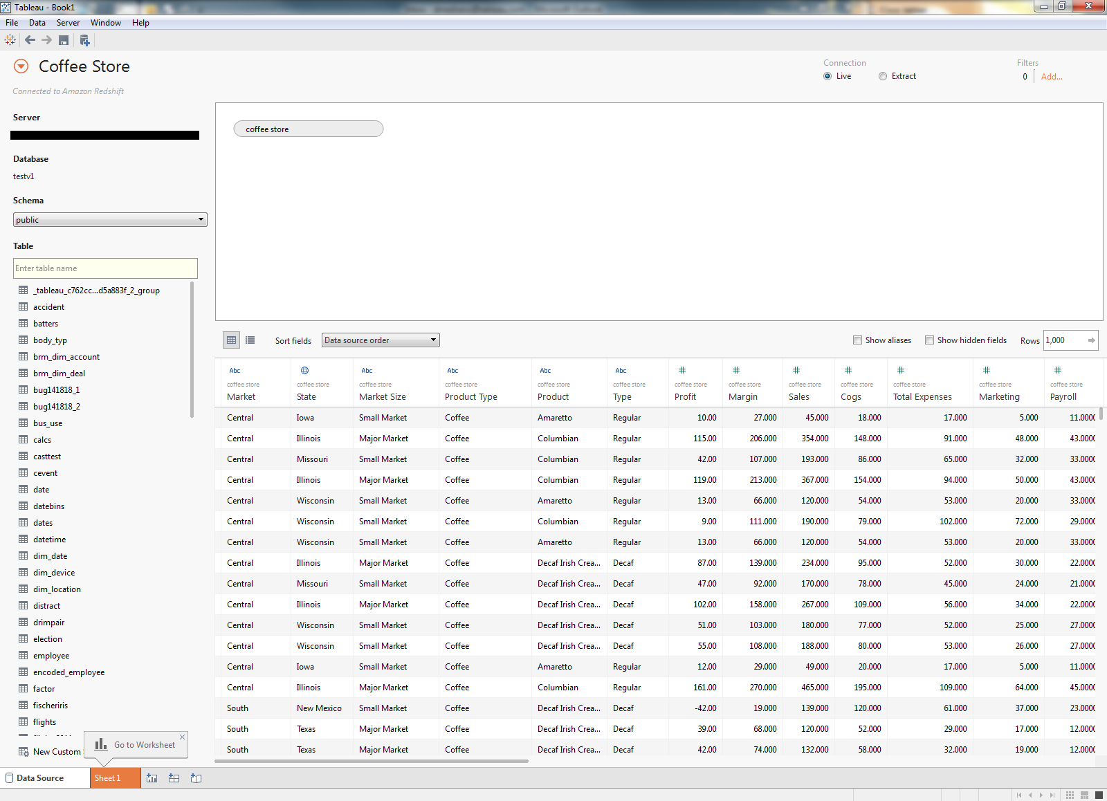 Picture of Tableau Online tools.
