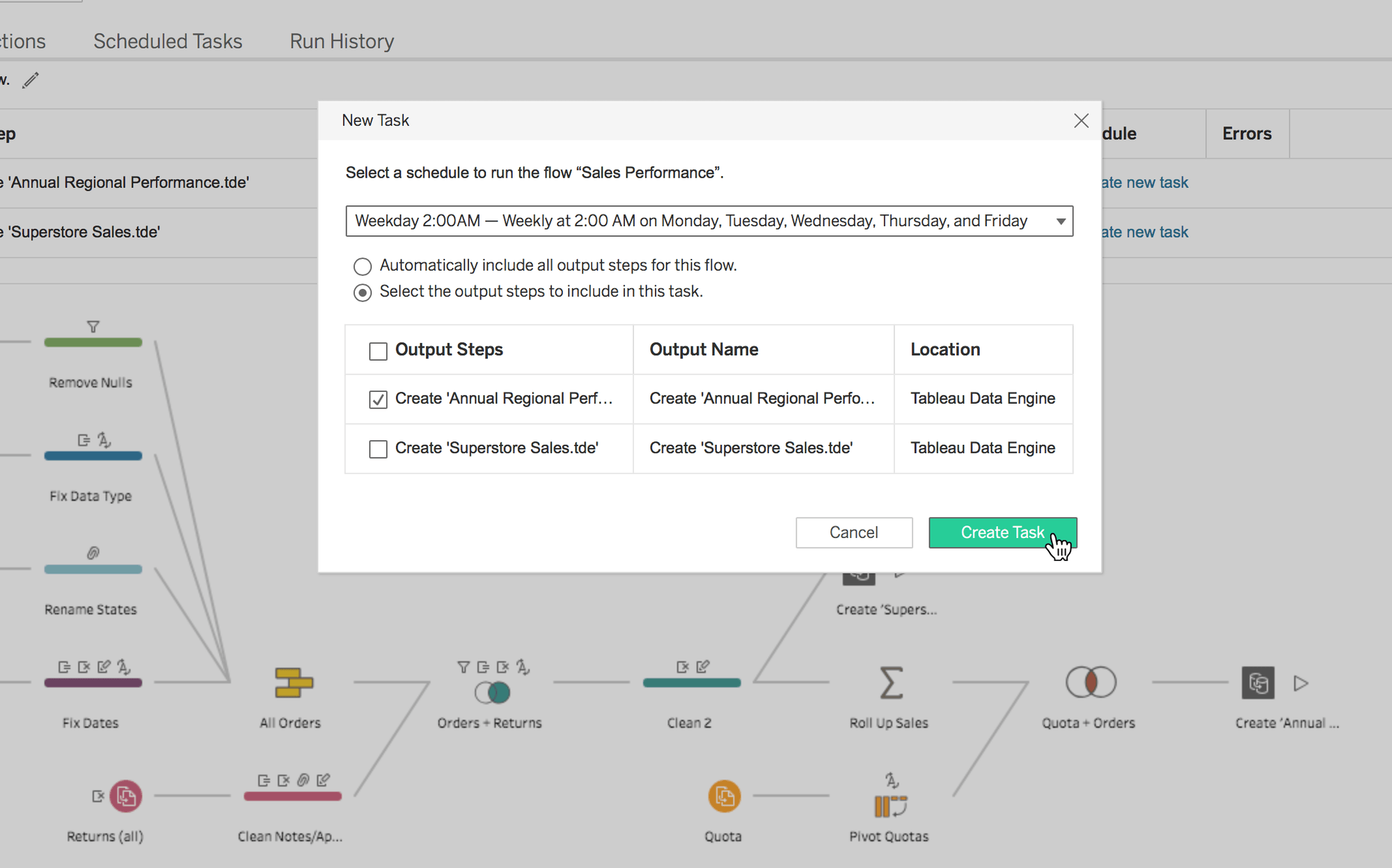 Picture of Tableau Prep Conductor tools.