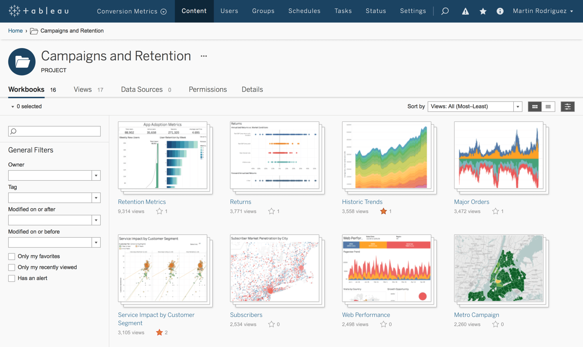 Picture of Tableau Server tools.