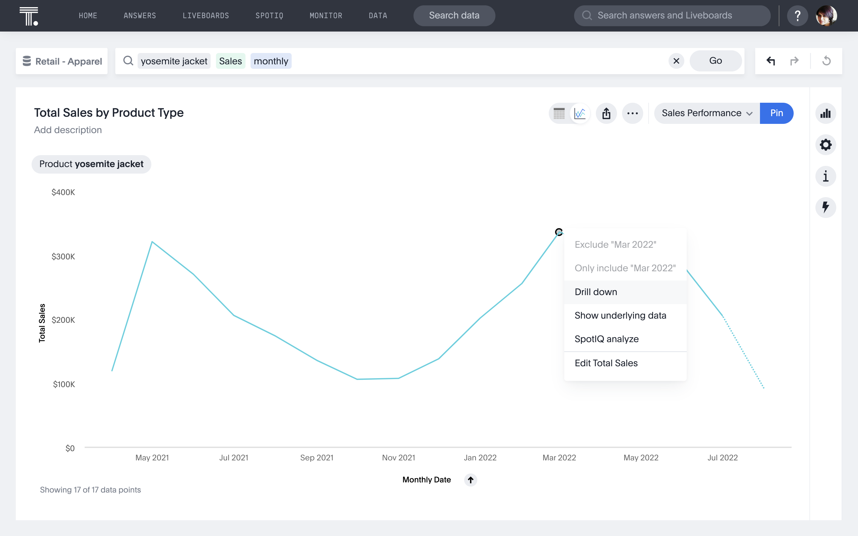 Picture of ThoughtSpot DataFlow tools.