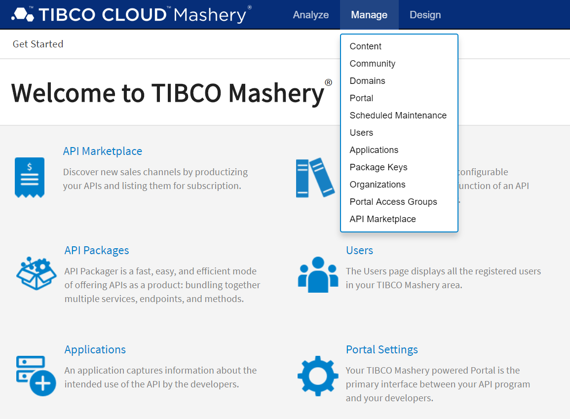 Picture of TIBCO Cloud Mashery tools.