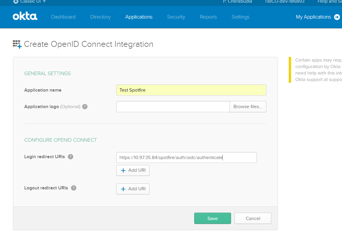 Screen shot of TIBCO Spotfire Server software.