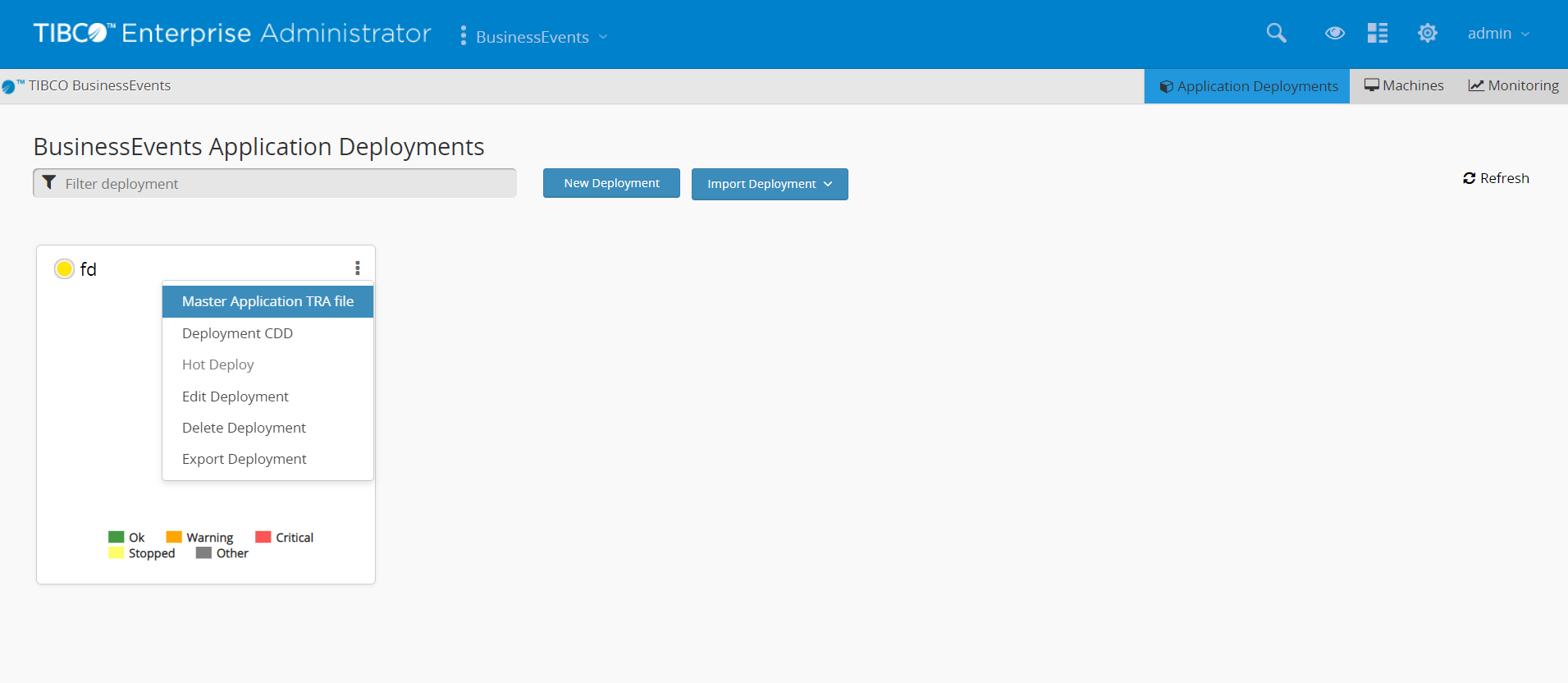 Picture of Tibco Enterprise Administrator tools.