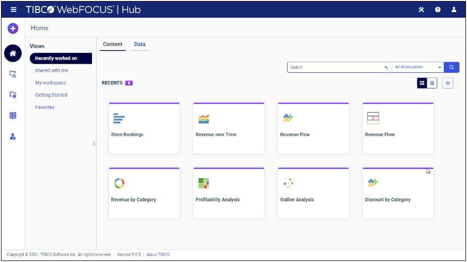 Picture of Tibco Webfocus tools.