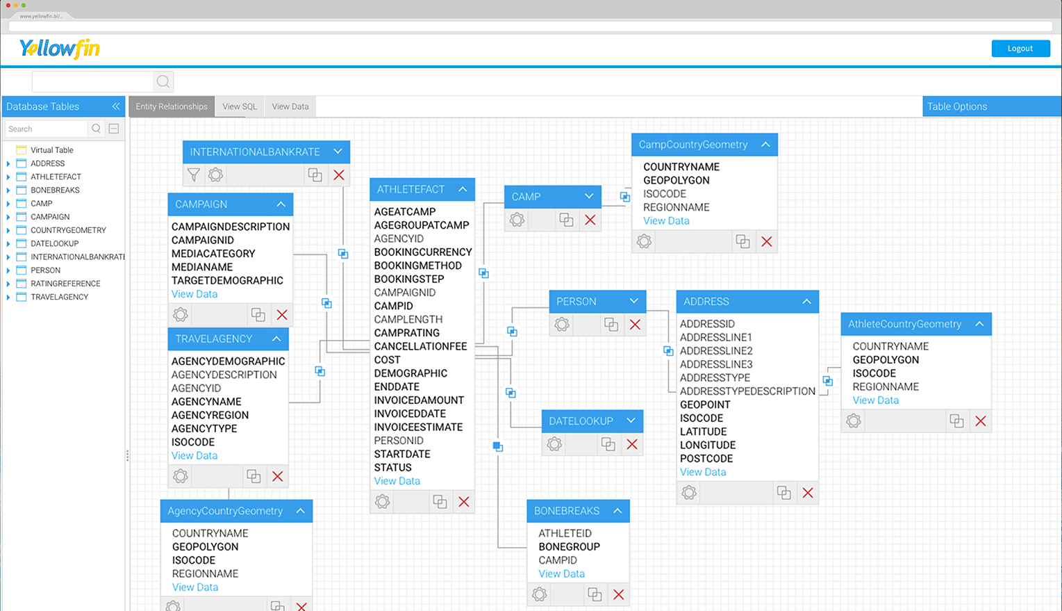 Screen shot of Yellowfin Data Preparation software.
