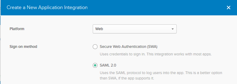Screen shot of Yellowfin SAML Bridge software.