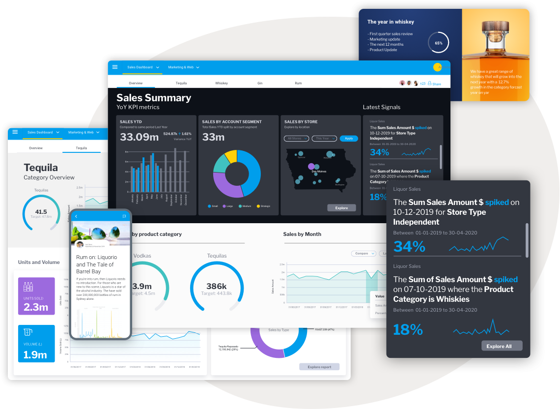 Screen shot of Yellowfin Suite software.