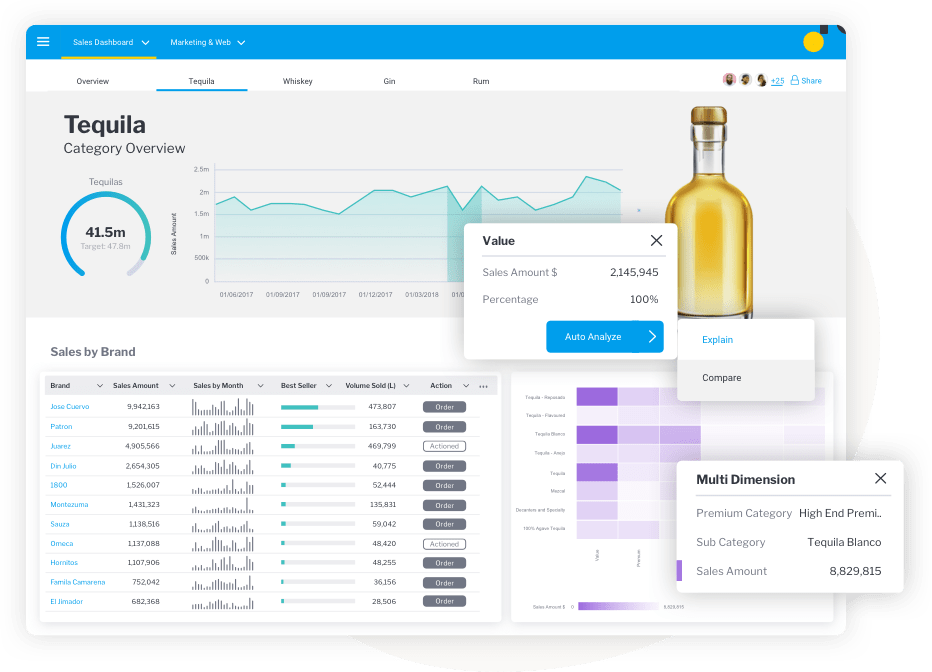Picture of Yellowfin Suite tools.